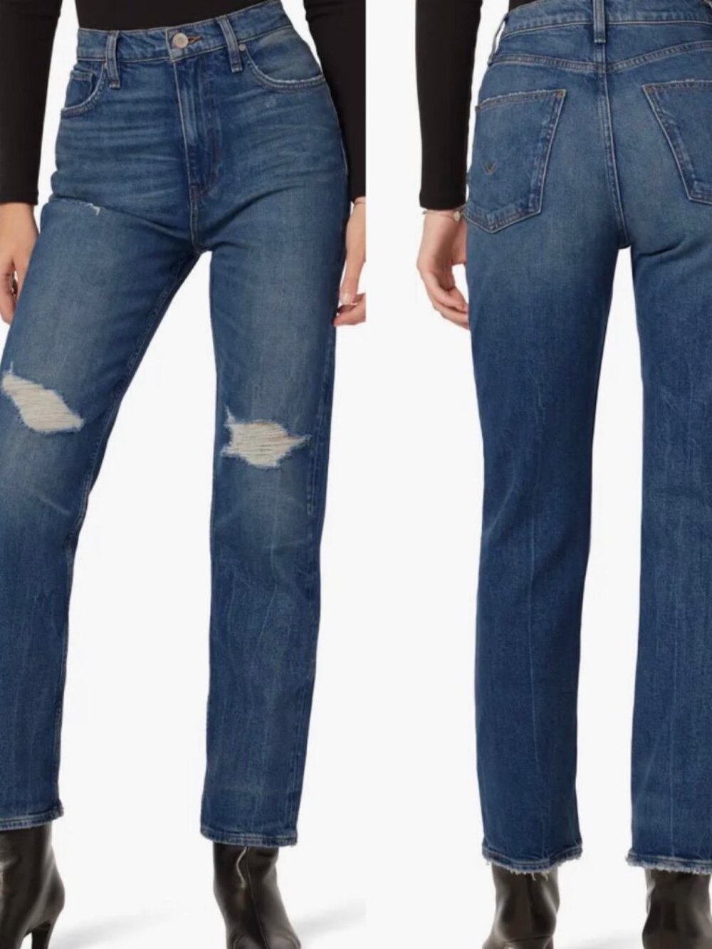 NEW Hudson Jade High Rise Straight Loose Distressed Jeans Asteroid 27